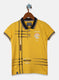 Boys Mustard Printed T-Shirt