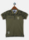 Boys Olive Printed T-Shirt