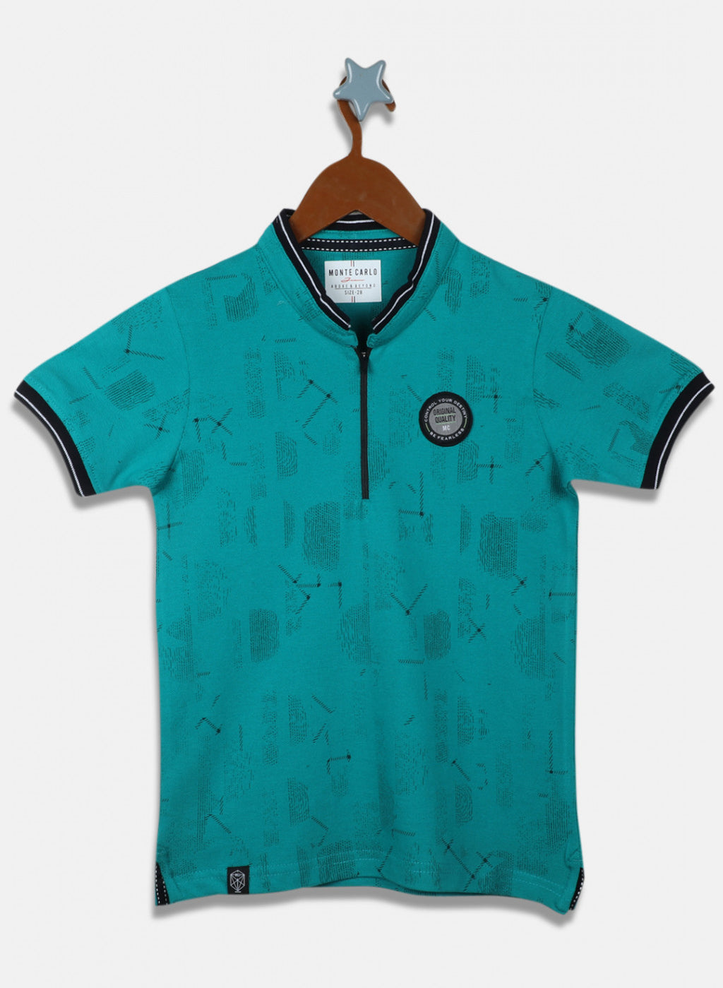 Boys Green Printed T-Shirt