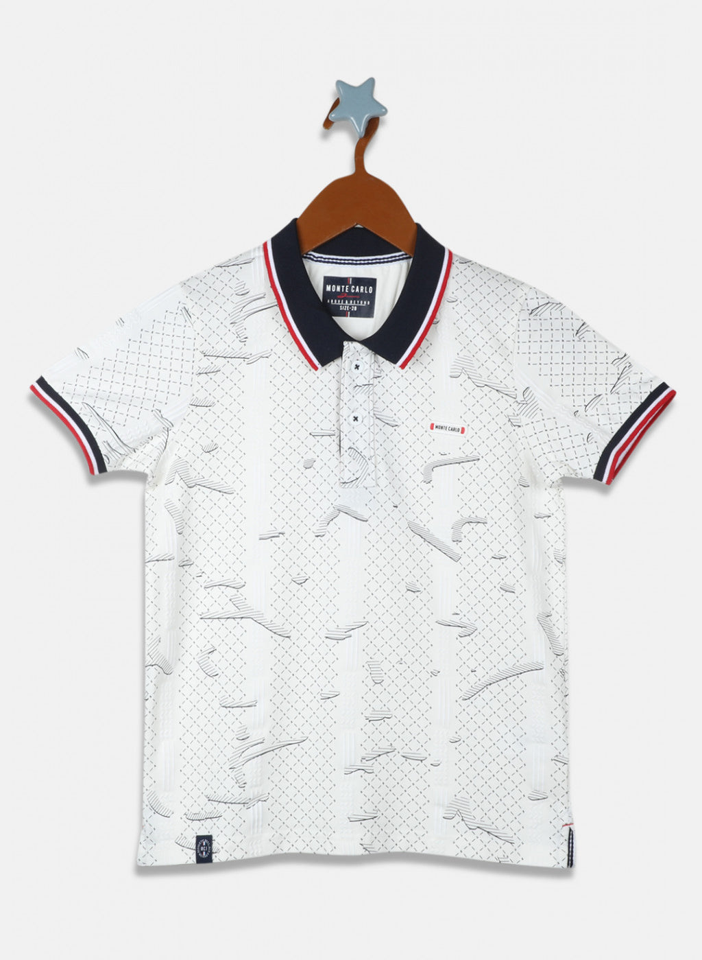 Boys Off White Printed T-Shirt