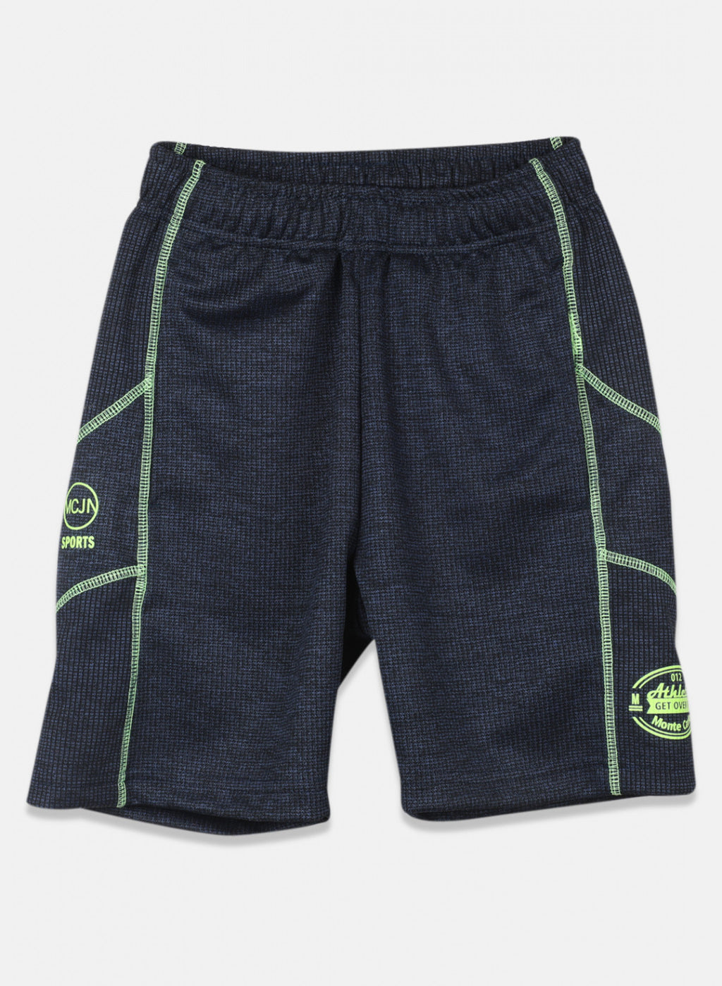 Boys Navy Blue Printed Bermuda