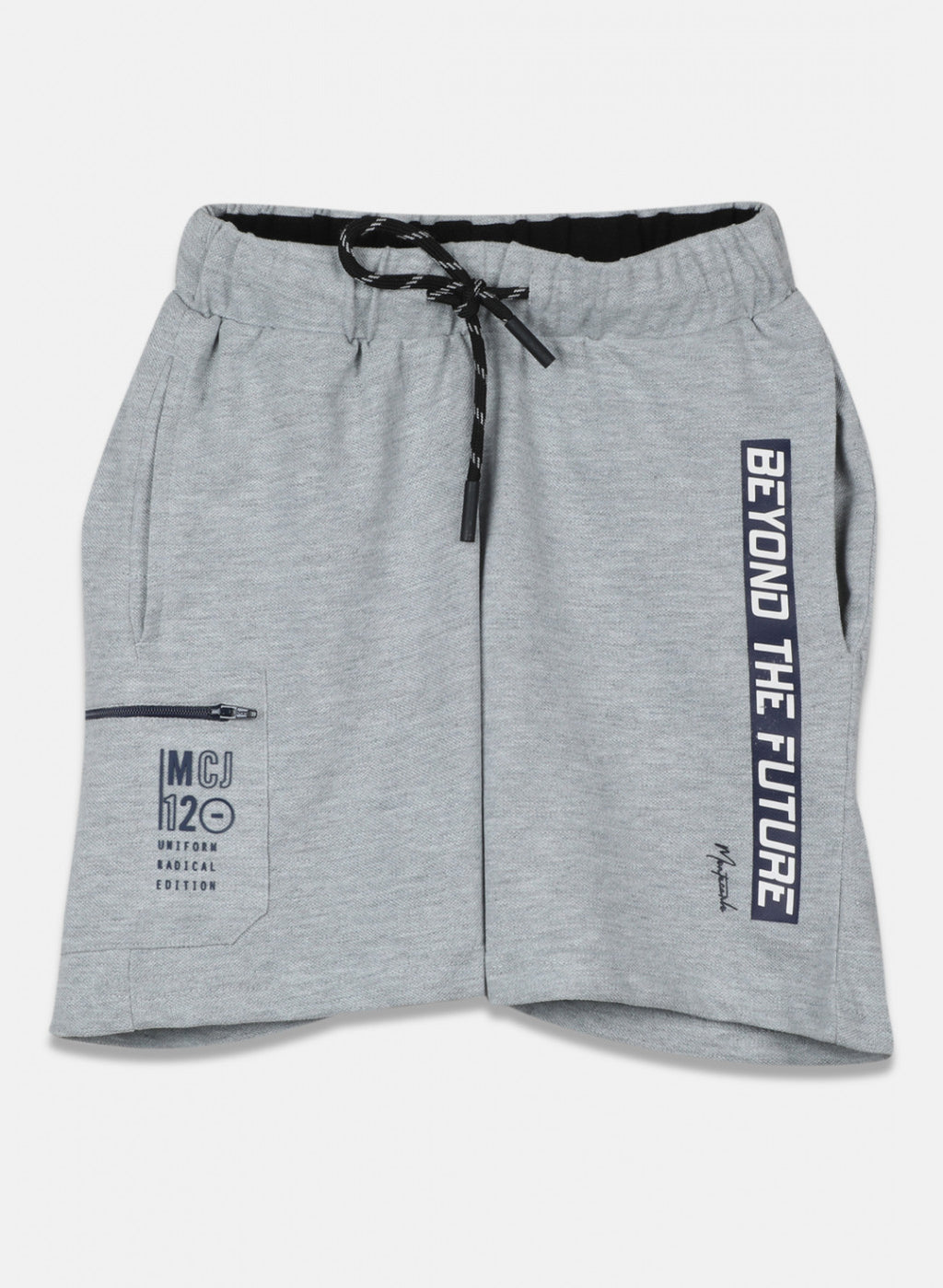Boys Grey Printed Bermuda