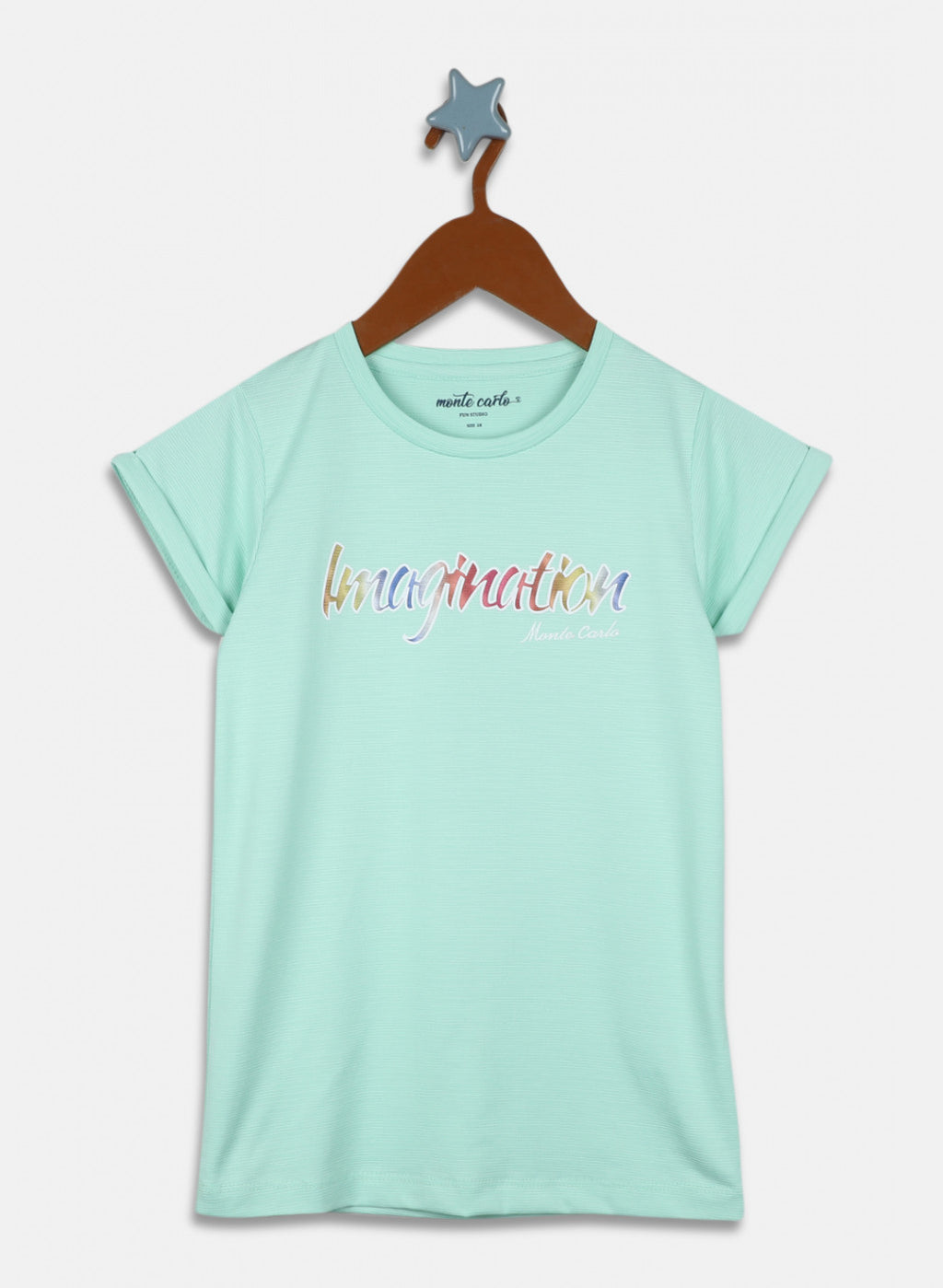 Girls Aqua Blue Printed Top