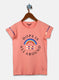 Girls Peach Printed Top