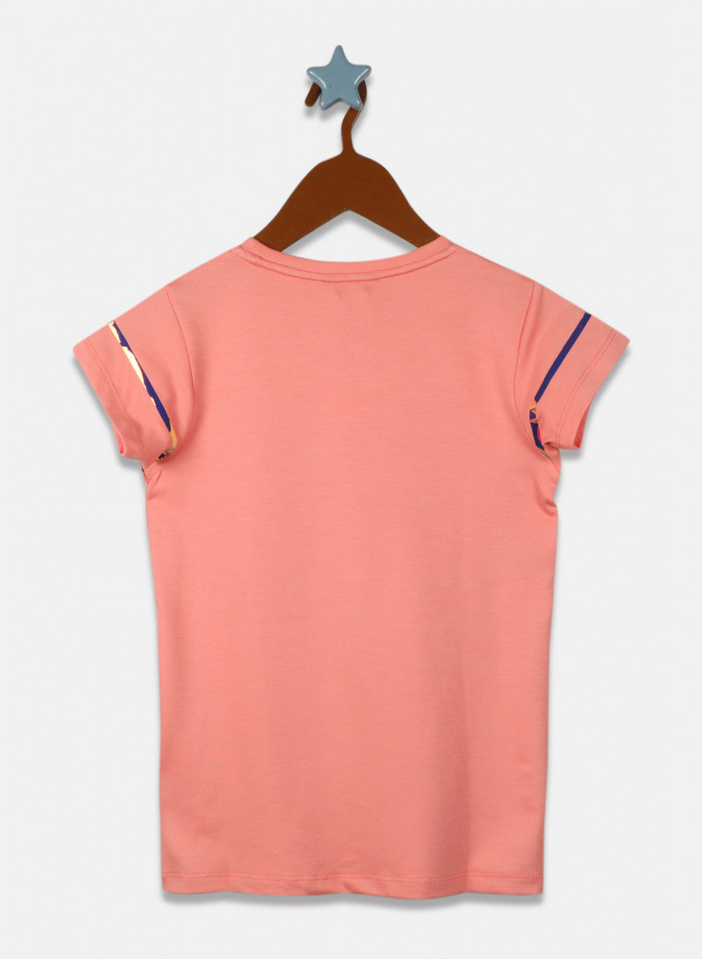 Girls Peach Printed Top
