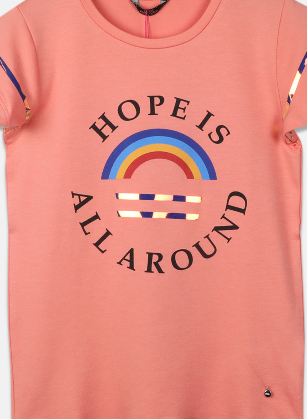 Girls Peach Printed Top