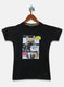 Girls Black Printed Top