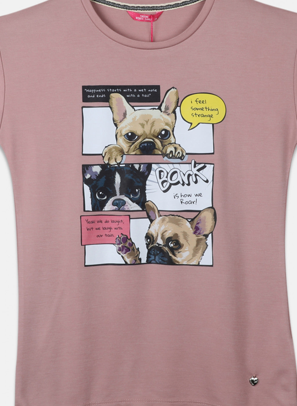 Girls Peach Printed Top