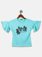 Girls Blue Printed Top