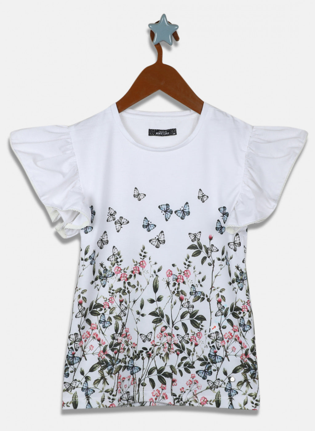 Girls Green Printed Top