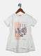 Girls Off White Printed Top