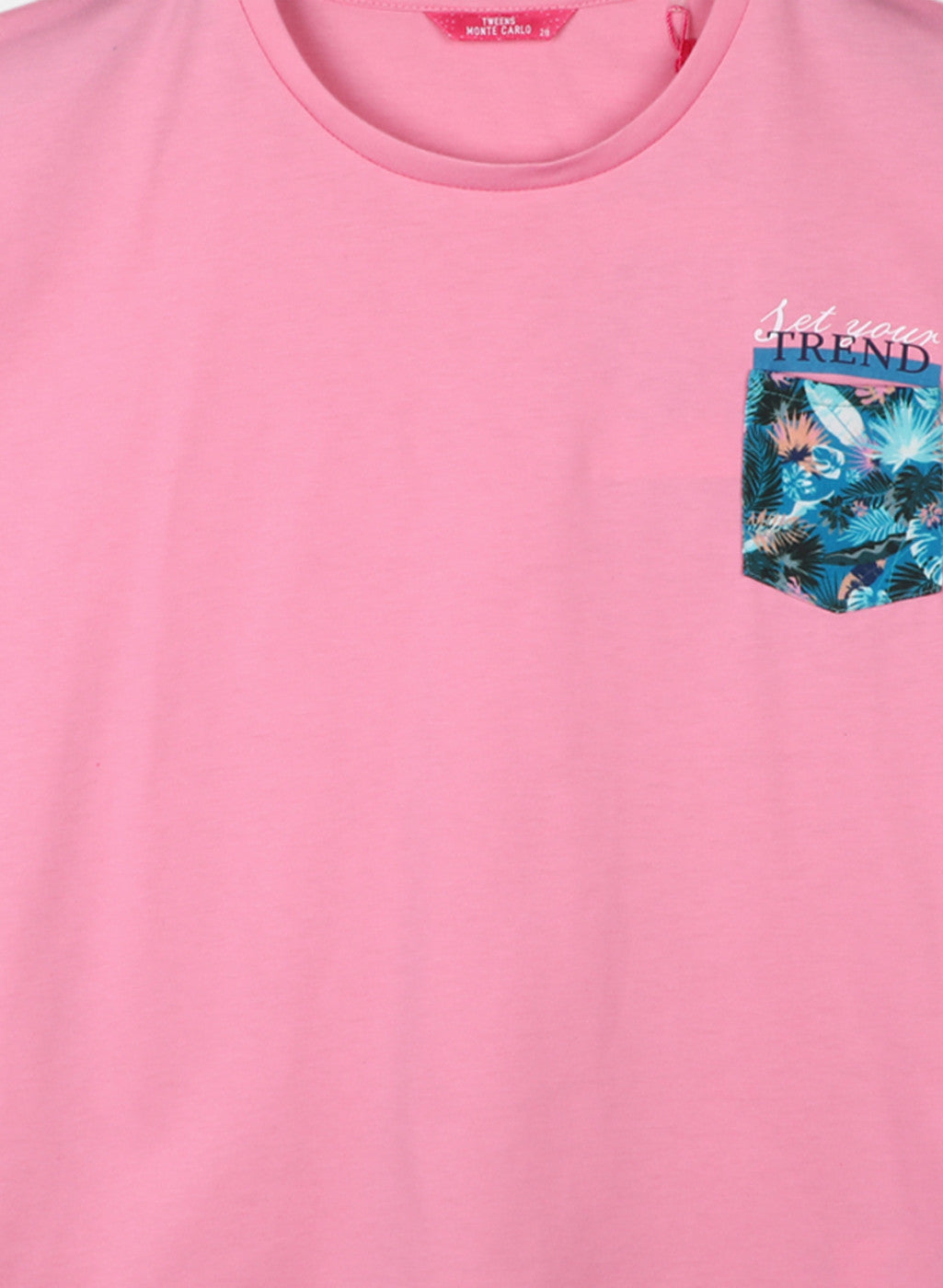 Girls Pink Printed Capri Set