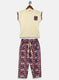 Girls Yellow Printed Capri Set