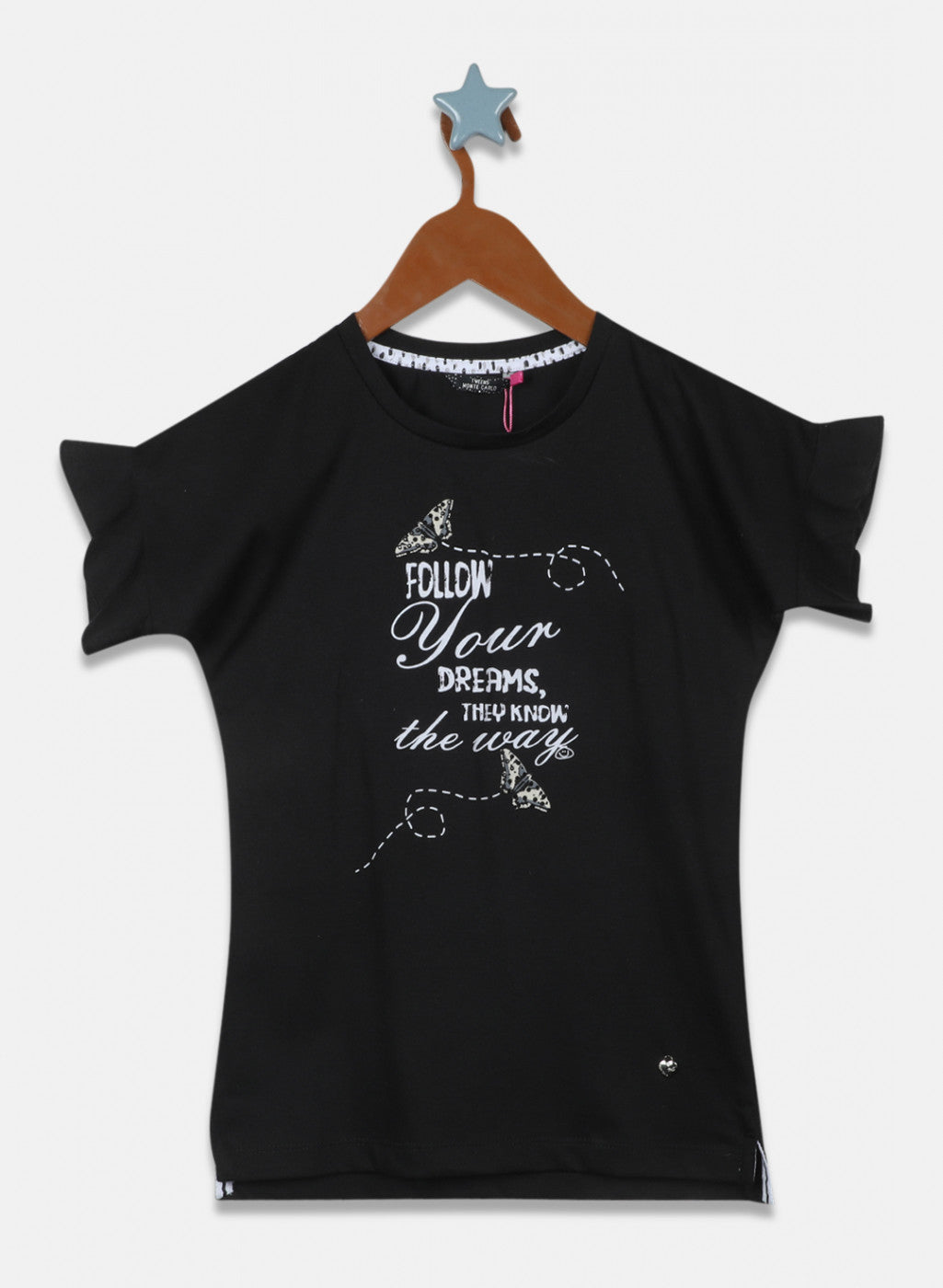 Girls Black & White Printed Capri Set