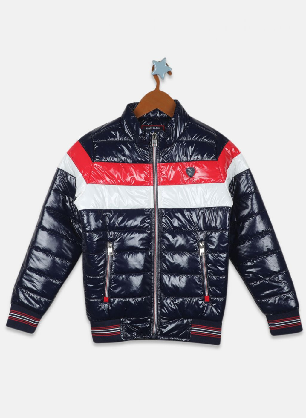 Boys NAvy Blue Solid Jacket