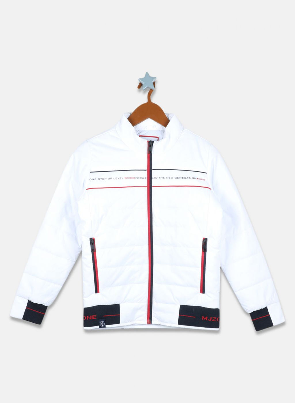 Boys White Solid Jacket