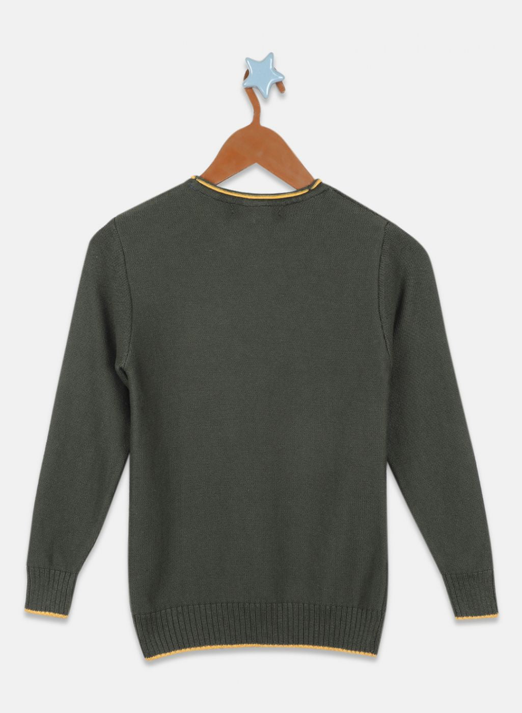 Boys Olive Solid Pullover
