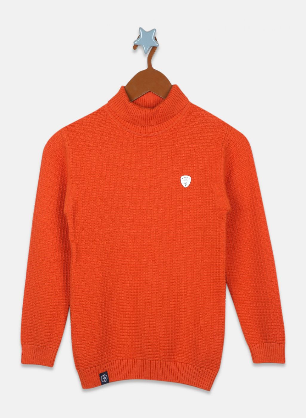 Boys Orange Printed Pullover