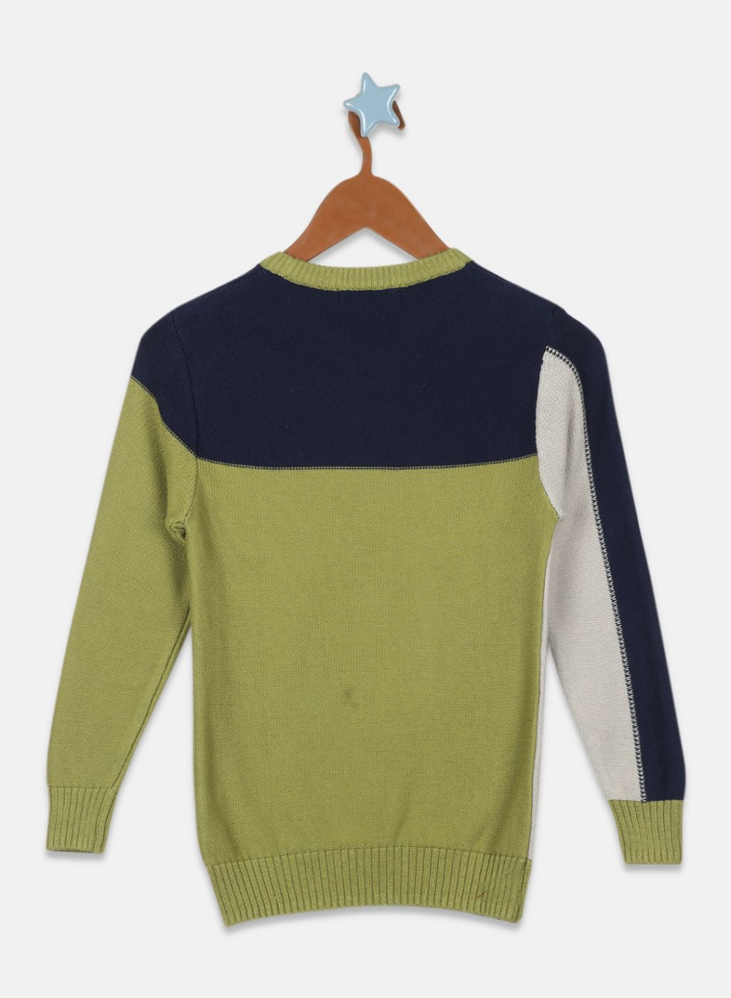 Boys Green Solid Pullover - Main Image