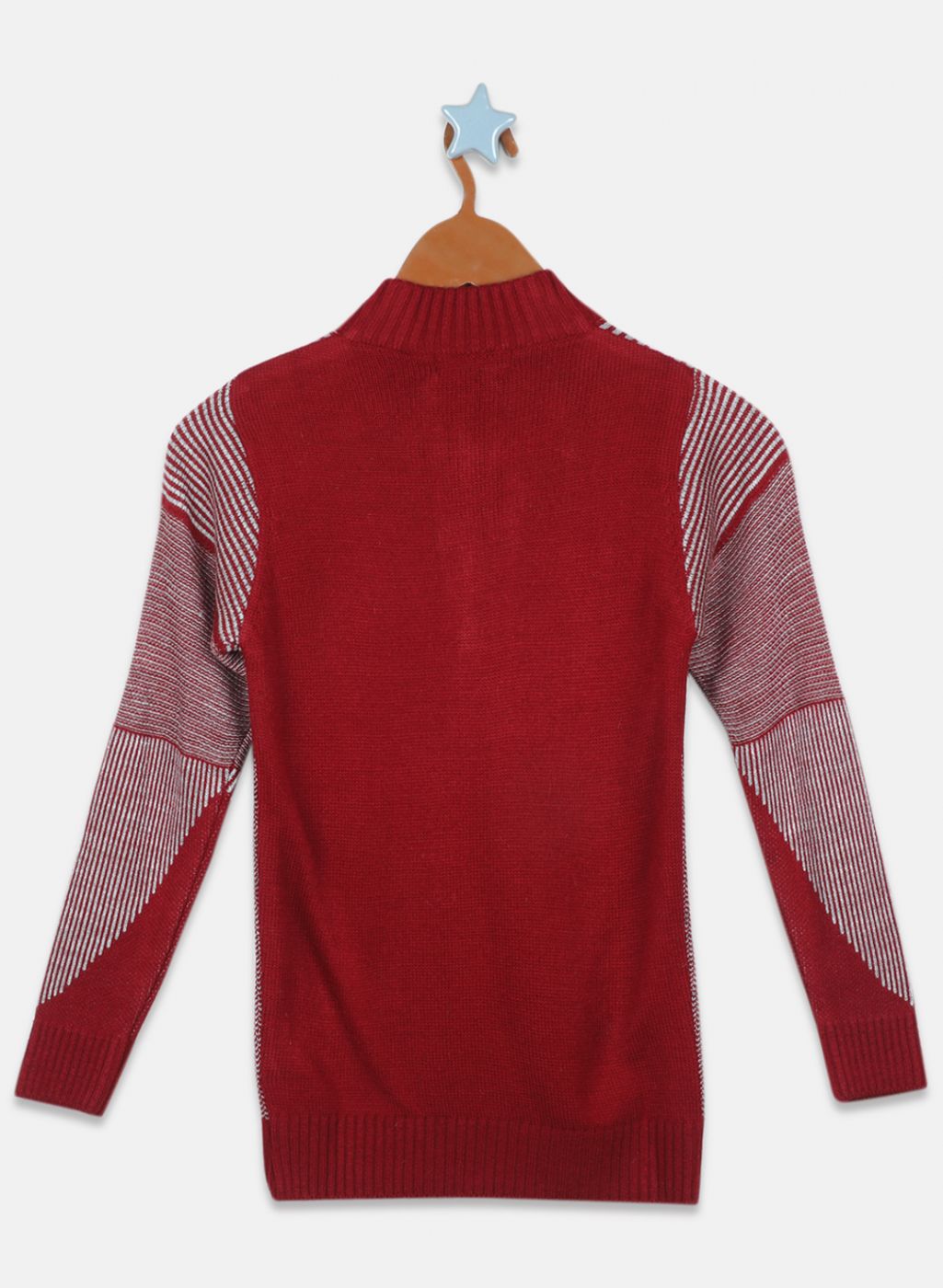 Boys Red Jaquard Pullover