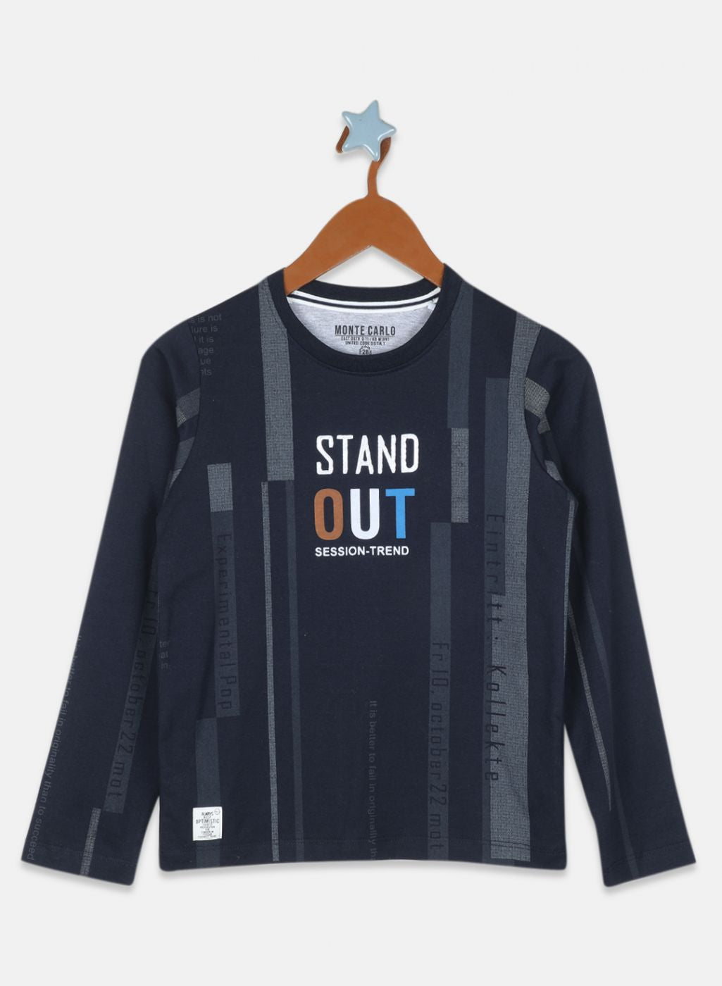 Boys Navy Blue Printed T-Shirt