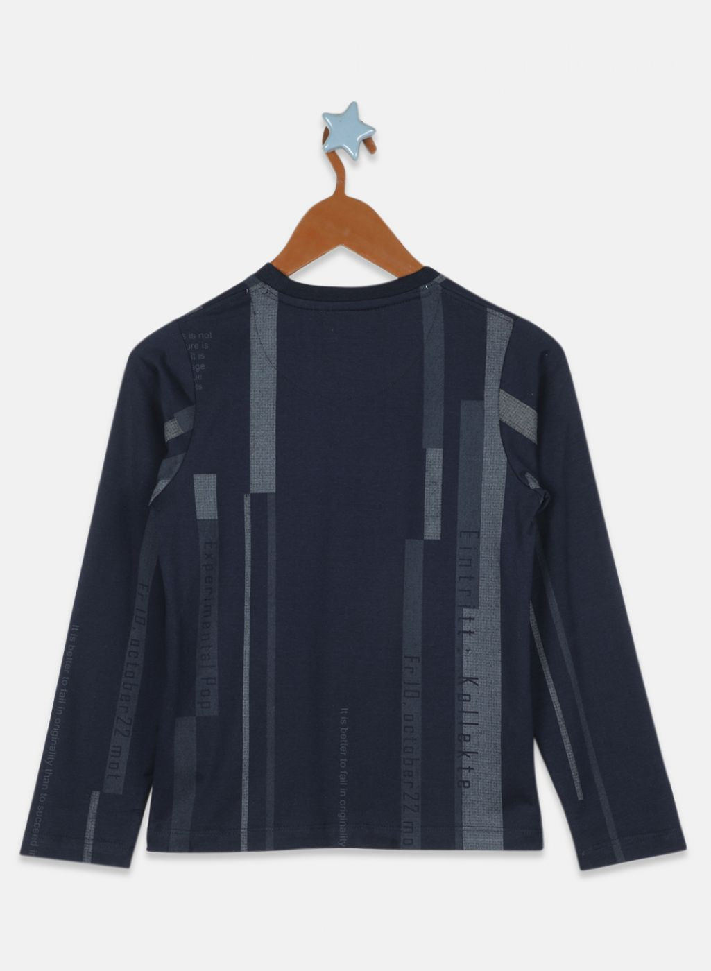 Boys Navy Blue Printed T-Shirt