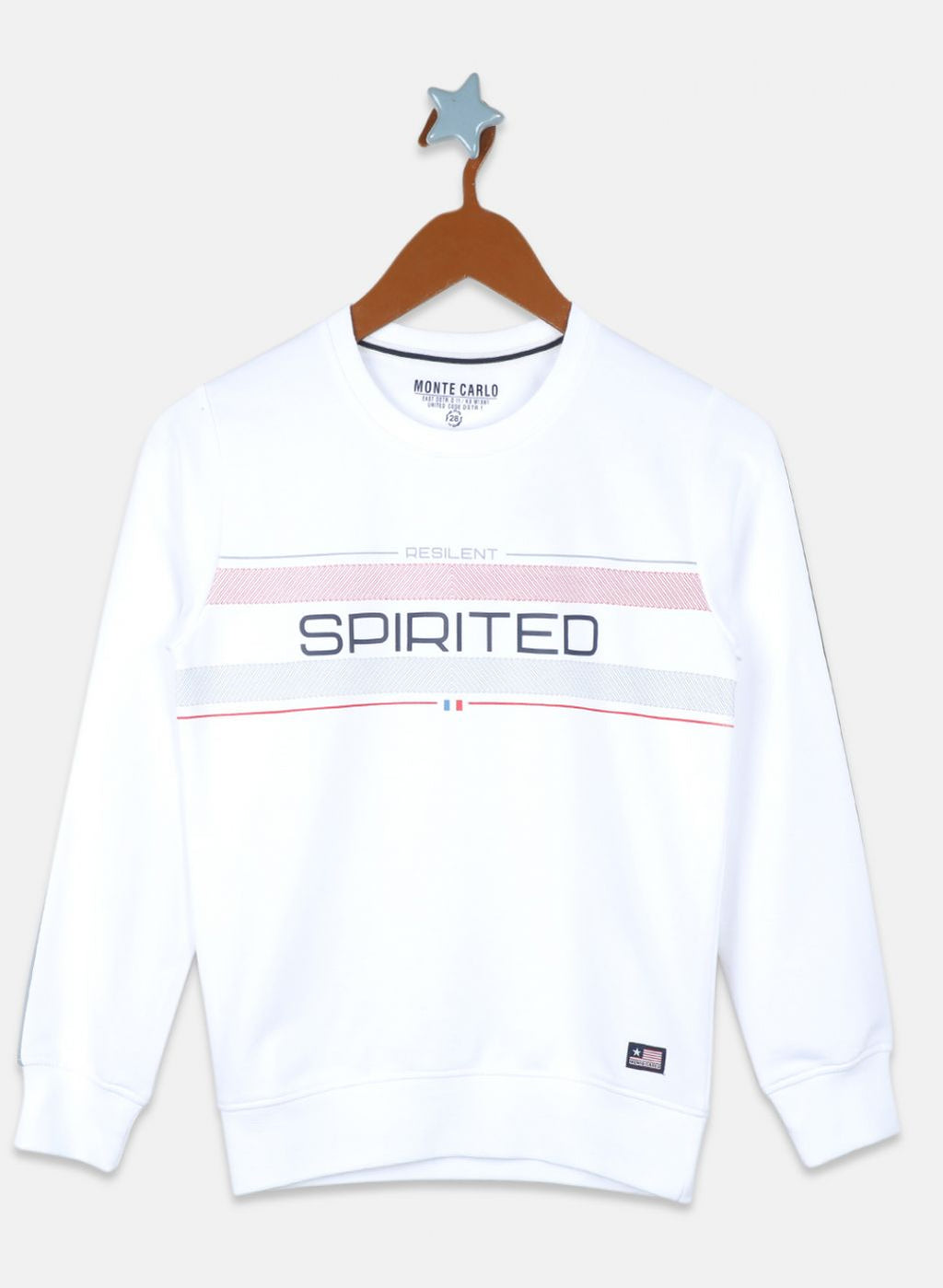 Boys White Printed Sweatshirt