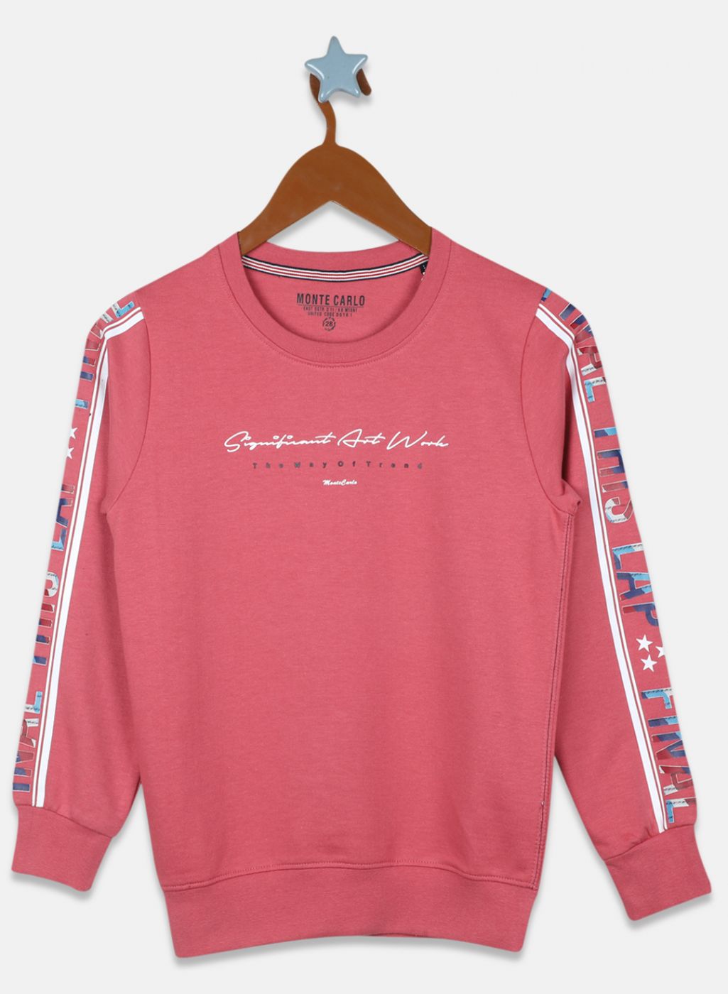 Boys Pink Printed Sweatshirt