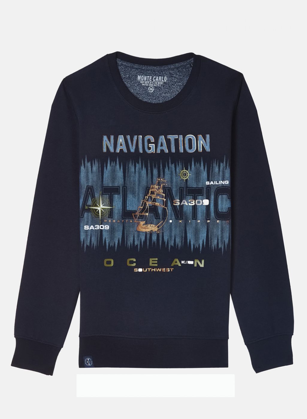 Boys Navy Blue Printed Sweatshirt