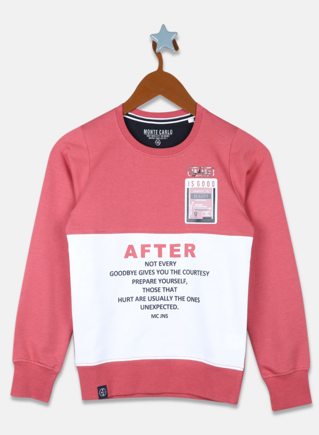 Boys Pink Printed Sweatshirt