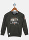 Boys Olive Printed Sweatshirt