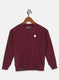 Boys Maroon Solid Sweatshirt