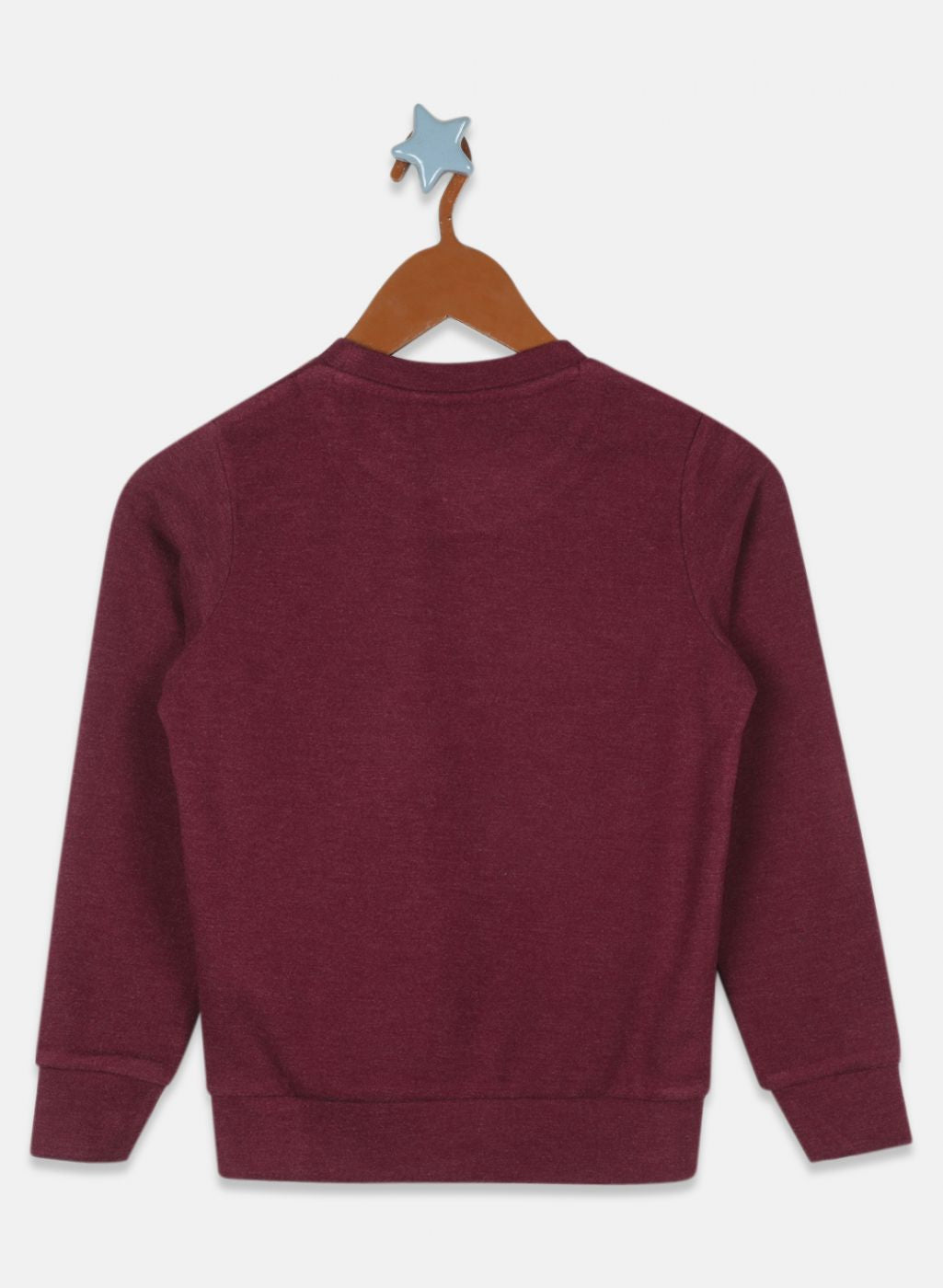 Boys Maroon Solid Sweatshirt