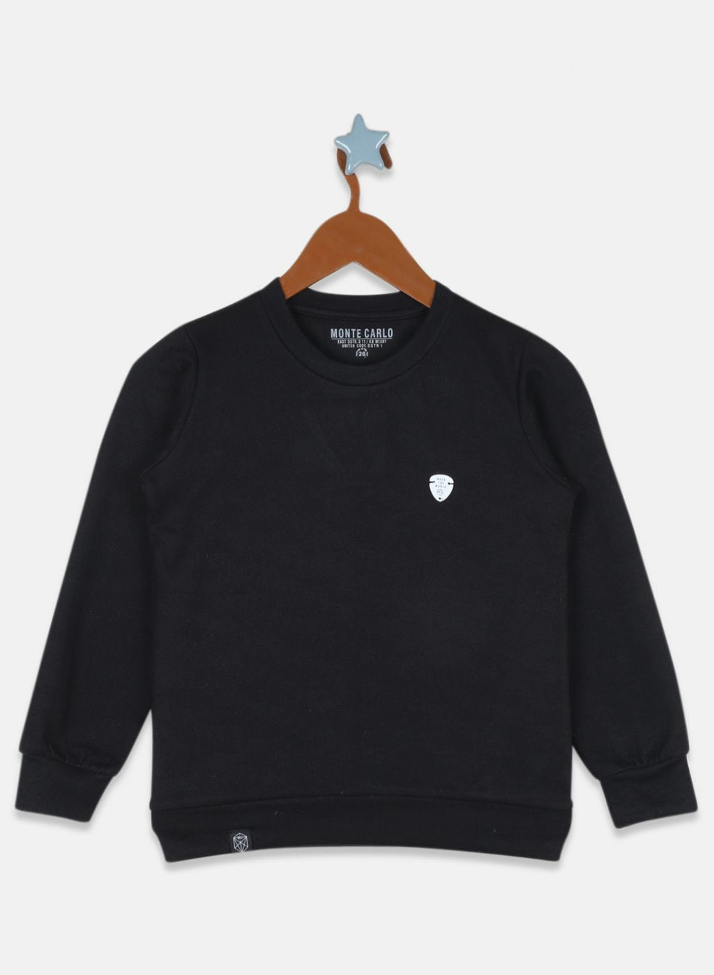 Boys Black Solid Sweatshirt