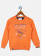 Boys Orange Printed Sweatshirt