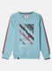 Boys Blue Printed Sweatshirt