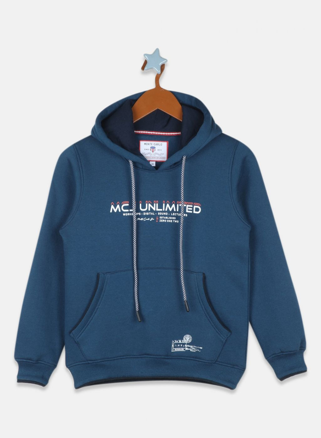 Boys Teal Blue Printed Sweatshirt