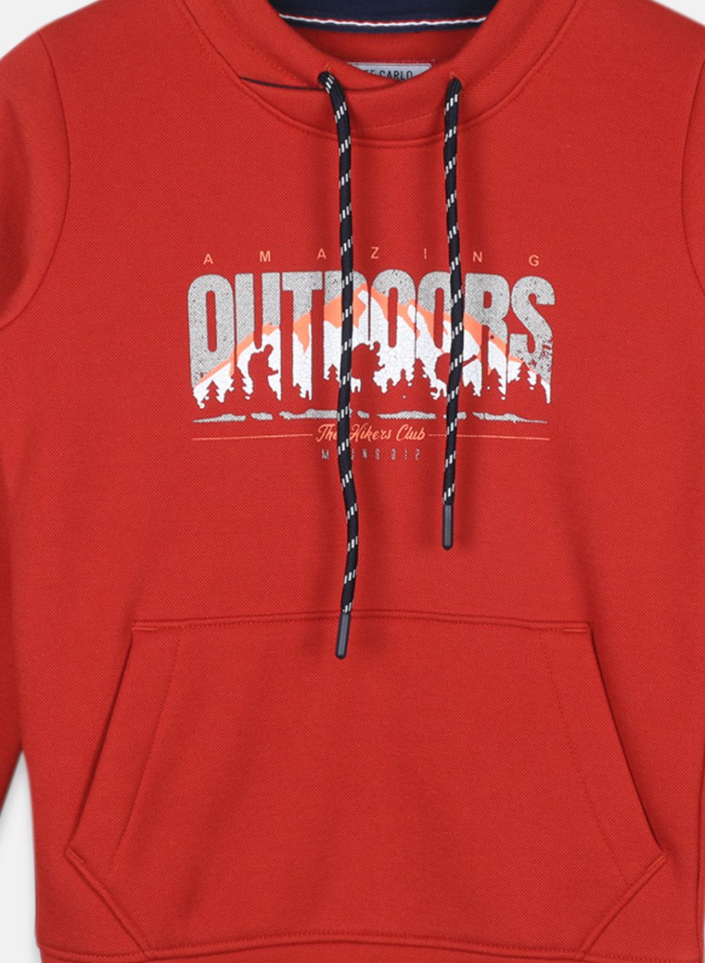 Boys Orange Printed Sweatshirt