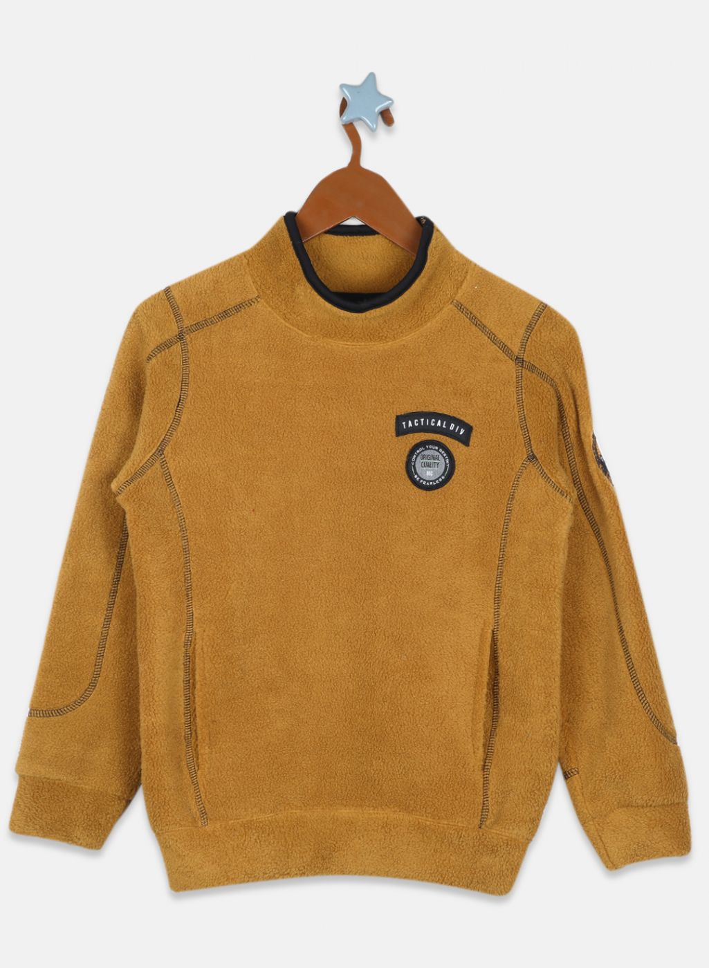 Boys Khaki Printed Sweatshirt