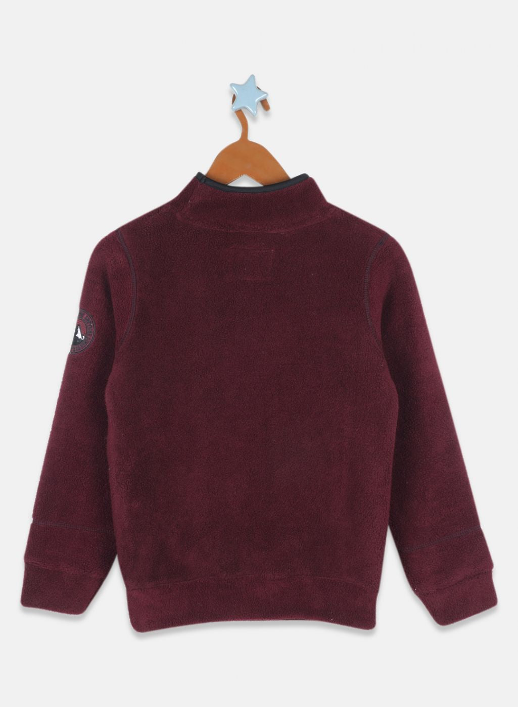 Boys Maroon Printed Sweatshirt
