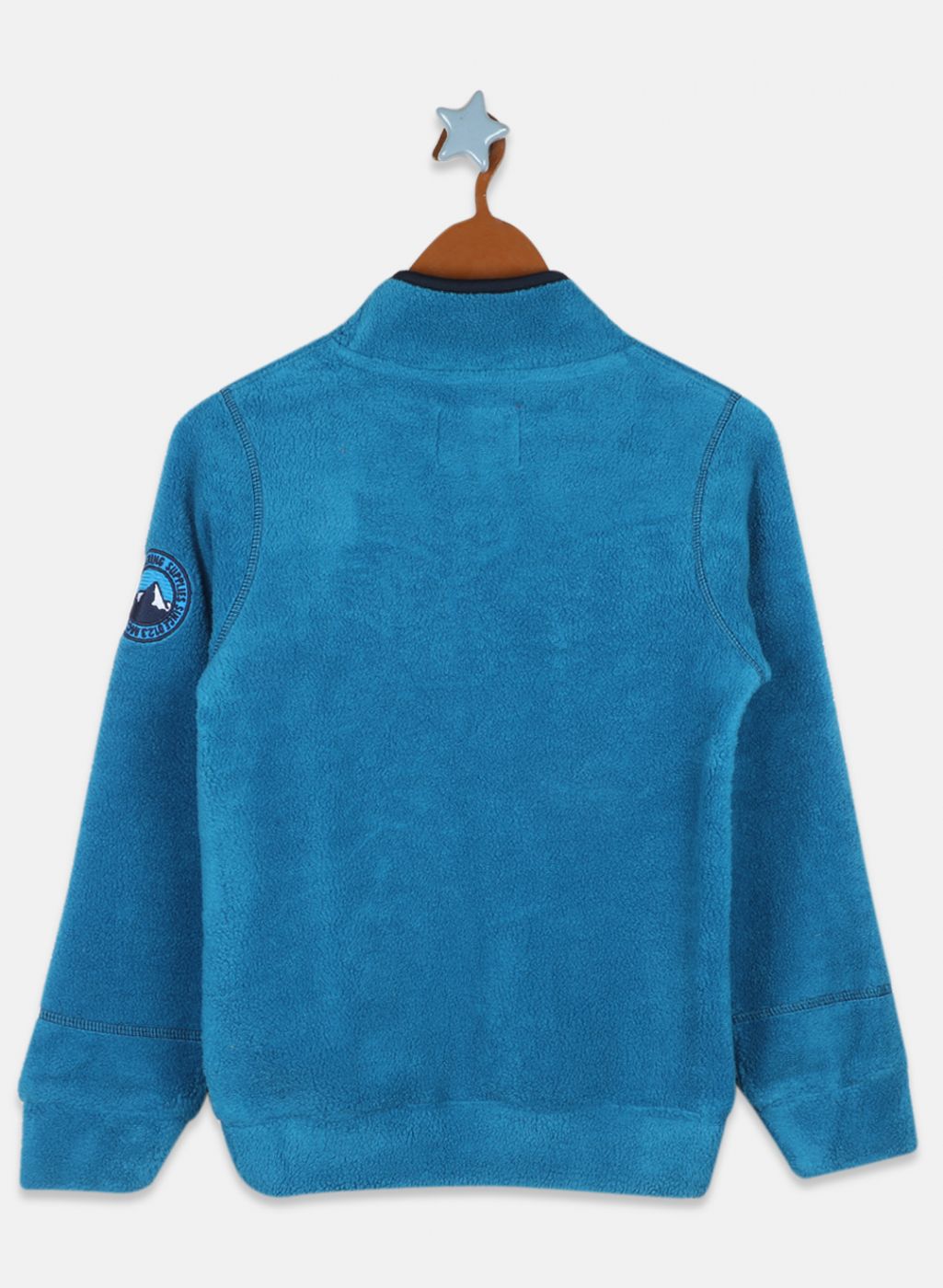 Boys Teal Blue Printed Sweatshirt