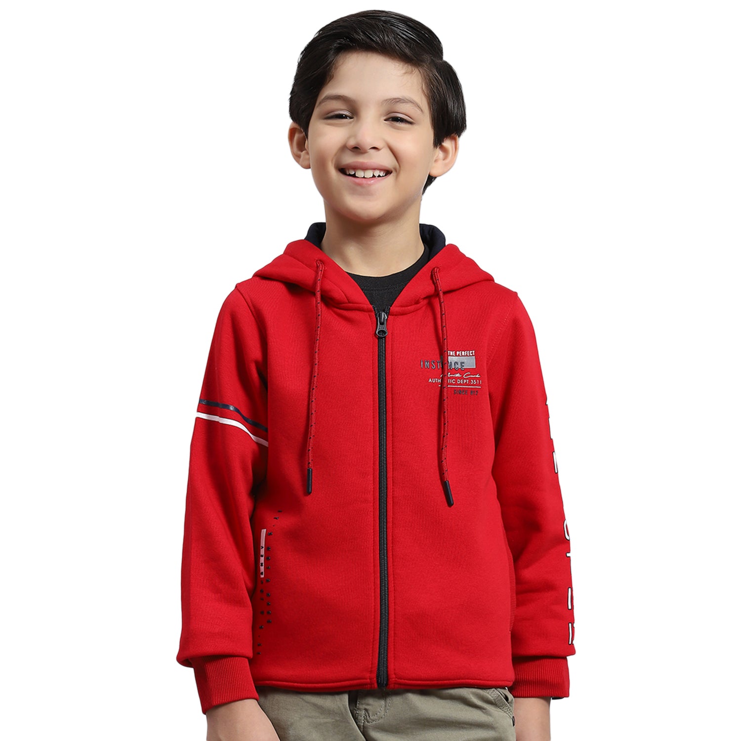 Red Hoodie Boys Hooded Jumper Mayoral Boys Red Cotton Zip-Up Hoodie