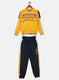 Boys Mustard & NAvy Blue Printed Tracksuit