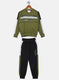 Boys Green & Black Printed Tracksuit