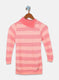 Girls Coral Pink Stripe Top