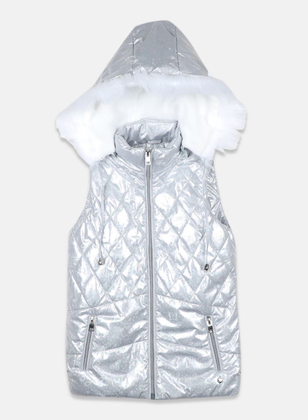 Girls Grey Printed Jacket