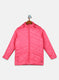 Girls Pink Solid Jacket