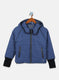 Girls NAvy Blue Printed Jacket