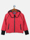Girls Red Printed Jacket