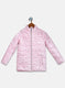 Girls Pink Printed Jacket